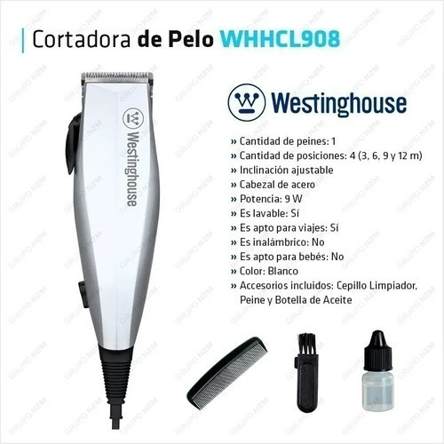 Imagen 4 de 8 de Cortadora De Pelo Westinghouse Cabezal Acero Whhcl908 Oferta