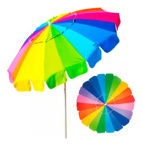 Guarda Sol Rainbow Sombrinha Gigante 2,2m Piscina Praia Mor