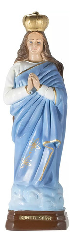 Imagen azul de escultura católica de yeso de Santa Sara Kali, 20 cm