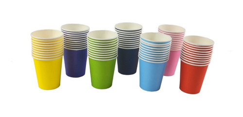 Pack 50 Vasos Polipapel Desechables Fiestas Cumpleaños 250ml