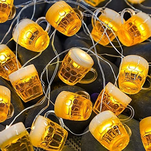 3d Beer Mug String Lights St Patrick's Day Decor, Ptgrq