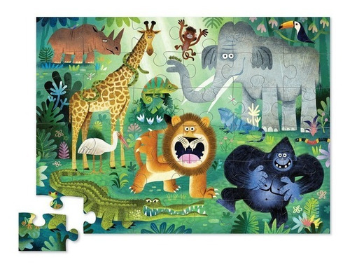 Imagen 2 de 2 de Puzzle Crocodile Creek 36 Pzas Animales Salvaje Puzzle Piso