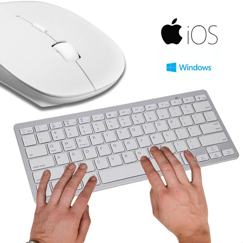 Imagen 3 de 10 de Kit Teclado + Mouse Inalámbrico Computadora Windows Mac Bt