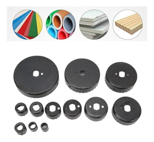 Mecha Sierra Copa Juego 16 Piezas Madera Acero Carbón Maleta