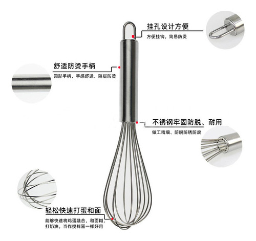 Batidor Manual Para Cocina, Ideal Para Crema Y Mezclas