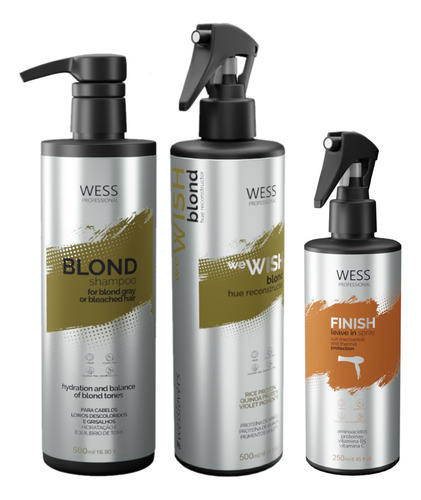 Kit Wess Blond Sh 500ml + We Wish M. 500ml + Finish 250ml