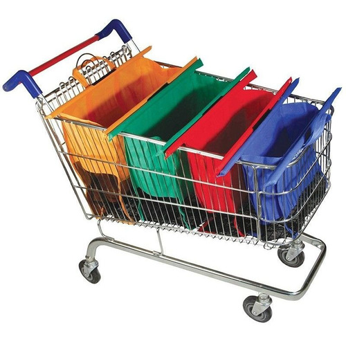 Imagen 5 de 5 de Bolsa De Tnt Reforzado Y Red, Para Carrito, Con Asas, 4 Tama