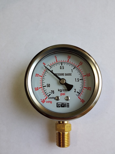 Manovacuometro -30 A +30 Psi Ss D: 2 1/2  Conex Inf Bronce