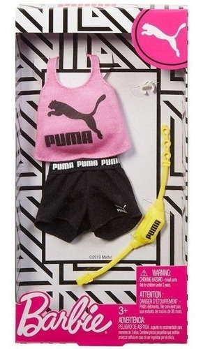 Imagem 2 de 3 de Barbie Roupa Acessórios Regata Puma Rosa Ms