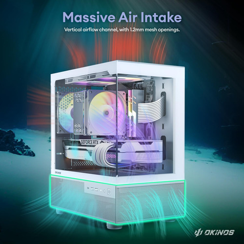 Okinos Aqua 3, Micro Atx Case, Matx Pc Case Con 3 X 120 Mm D