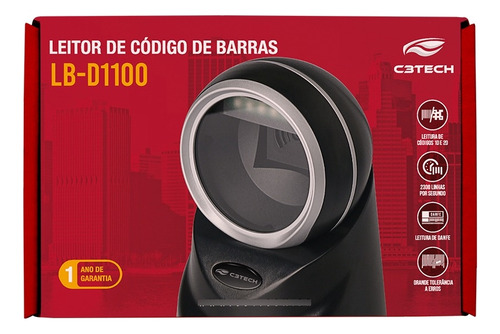 Leitor De Código De Barras Com Fio Usb C3tech Lb-d1100bk