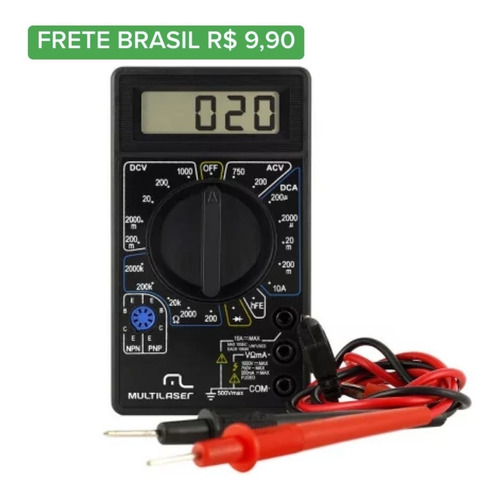 Multímetro Digital Corrente Ac Dc 1000v Bateria 9v Au325 Lm1