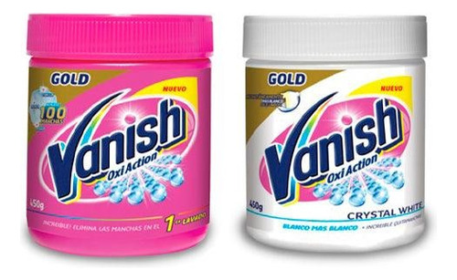 Vanish Pack Quitamanchas Ropa Blanca + Color (450 Gr C/u)