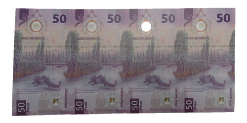 4 Billetes De 50 Pesos 'ajolote' Serie A A Consecutiva.