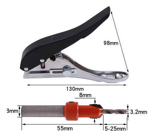 N Perforadora De 8mm Para Tornillo Con Taladro