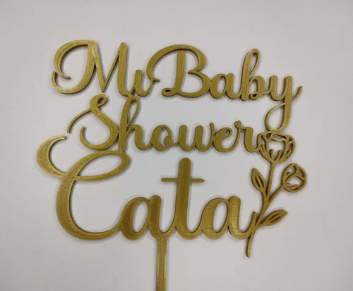 comprar Cake Topper Personalizado Baby Shower 14cm Impresion 3d Pla