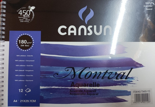 Block Montval Acuarela 180 G/m2 21x29.7cm 12hjs Fino Cansun