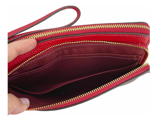 Wristlet Cartera Mujer Coach Doble Cierre Original C5576
