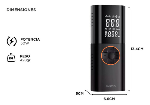 Compresor De Aire Portátil Gadnic Mini Neumáticos Autos