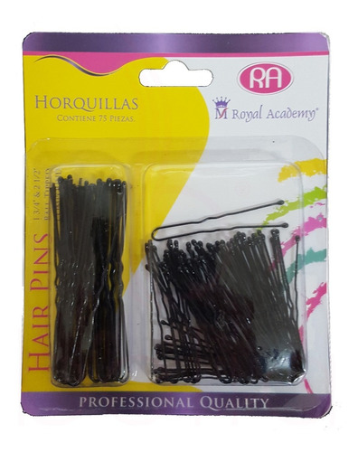 Horquilla Para El Cabello Royal Negra Mixta 75 Pzas 1517