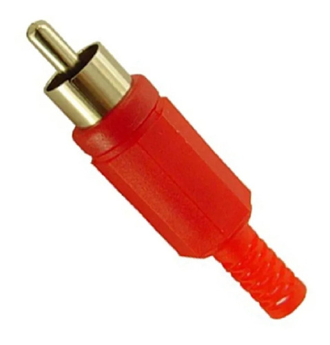 Conector Plug Macho Rca Rojo C/colita Flexible X5 Unidades
