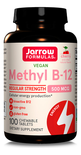 Metil Vitamina B-12 Jarrow 100 Tabs Cereja Importado