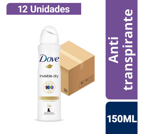 Combo Antitranspirante Dove Invisible Dry Aerosol 150ml 12u