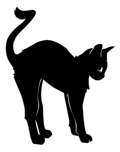 Cuadro Gato Negro - Madera Calada - Negro Deco - 25x32cm