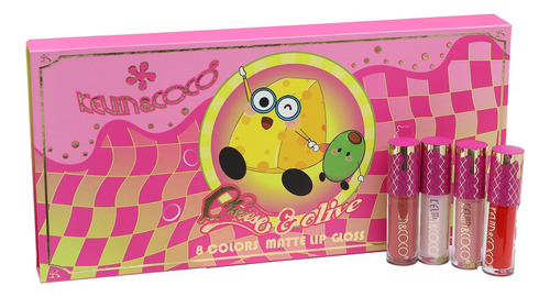 Kit 8 Labiales Líquidos Kevin & Coco Mate De Larga Duración Rojo