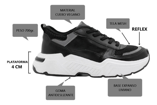 Zapatillas Sneaker Moda Mujer Plataforma Altas Bym Shoes