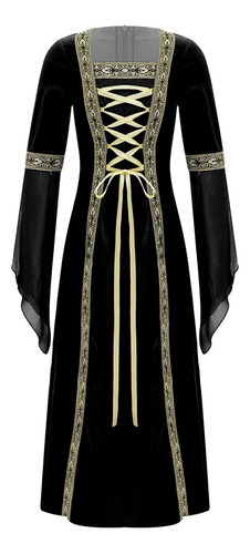 Vestido Largo Medieval Victoriano De Manga Larga Para Niñas