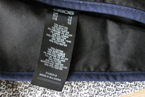 Mini Falda Asos Luxe Boucle Azul Marino 42