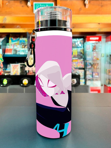 Botella Deportiva Spider Gwen Rosa Clarito 750 Ml