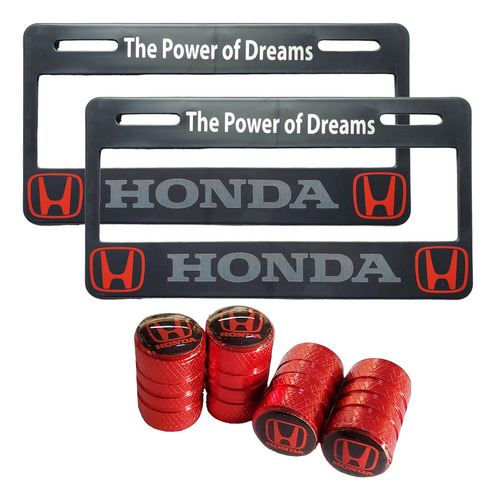 Set 2 Portaplacas Universal Honda + 4 Tapones Aire 