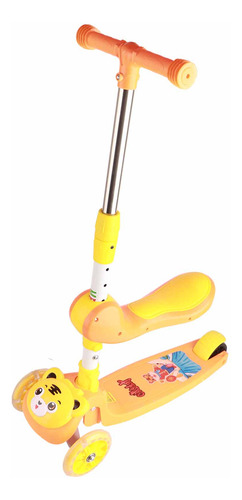 Scooter De 3 Ruedas Plegable Altura Ajustable Luces De Rueda