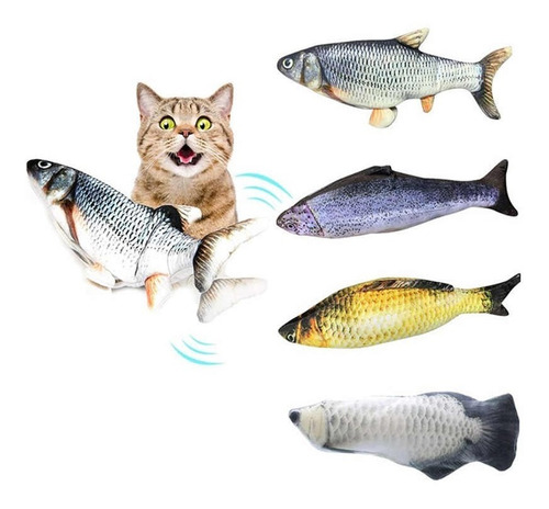 Pescado 3d Juguetes Interactivo Para Gatos Y Perro Mascota