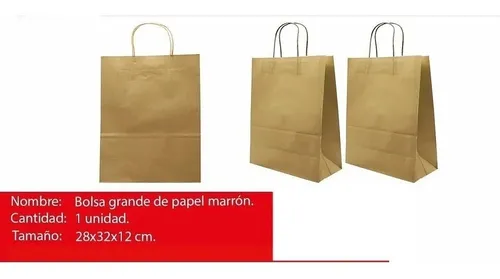Pack De 12 Bolsas De Papel Kraft Regalo Eventos Encomiendas
