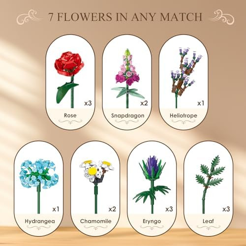 Dexblocks Kit De Construcción De Ramo De Flores, Colección B