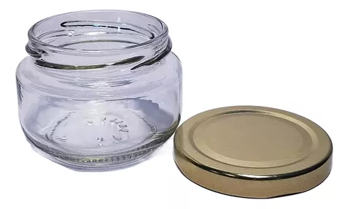 Tarros de vidrio transparente de 4 onzas con tapas de metal plateado,  paquete de 40 tarros redondos de 3.5 fl oz, tarros de gelatina, tarros de