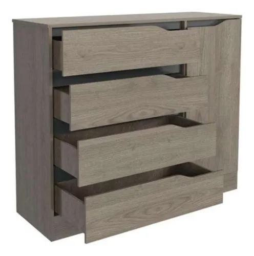 Cómoda Mobi Vela Fresno 122 Cm Color Gris Oscuro