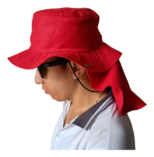 Gorro Safari Sombrero Protección Solar Cuello Pescador Caqui