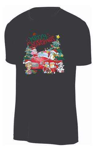 Camisetas Navidad Bluey Y Bingo Navideños Tree