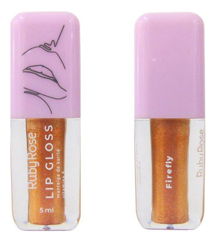 Lip Gloss - Hidratante Labial Com Glitter Ruby Rose Hb-8234