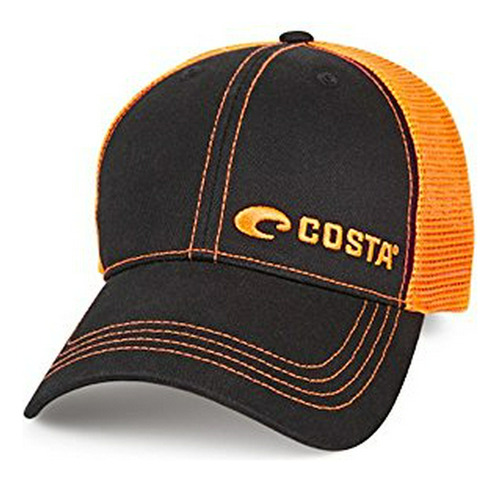 Neon Trucker Costa Del Mar Negro /neon Orange Nuevo 2017 Hat