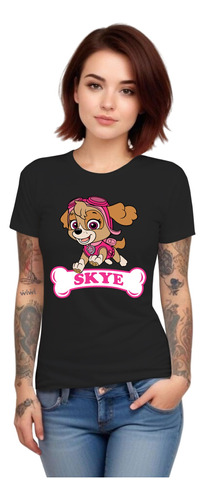 Polera Mujer Paw Patrol Skye Cockapoo Algodon Organico Wiwi