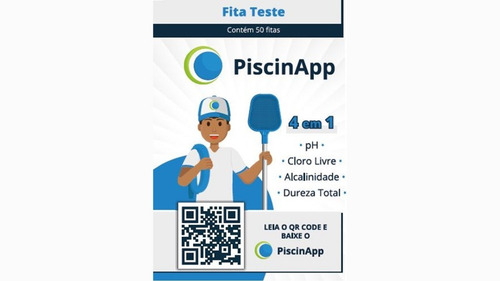 Imagem 2 de 2 de Fita Teste 4 Em 1 Para Piscina - Piscinapp - 50 Fitas