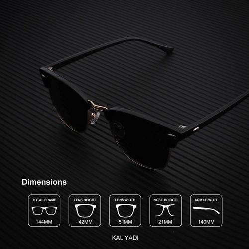Gafas De Sol Kaliyadi Polarizadas Semisin Montura Con Bloque