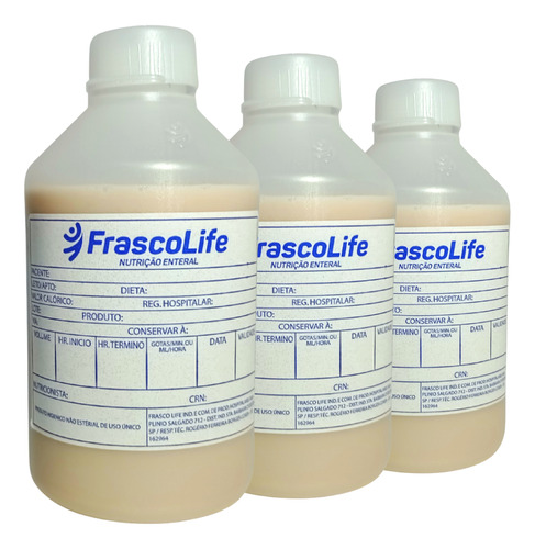 50 Frasco Para Nutrição Alimentação Dieta Enteral 300ml