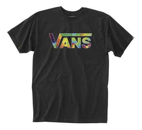 Remera Vans Modelo Classic Logo Fill Niño Negro Estampada