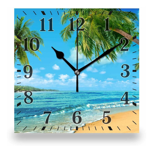Reloj De Pared De Playa Costera, Hermosa Vista De Playa Trop